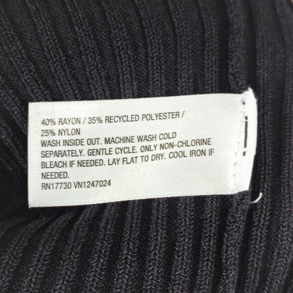 Future Collective Black Rib Knit Button Front Tank Dress Minimalist Neutral 1X - Picture 7 of 9